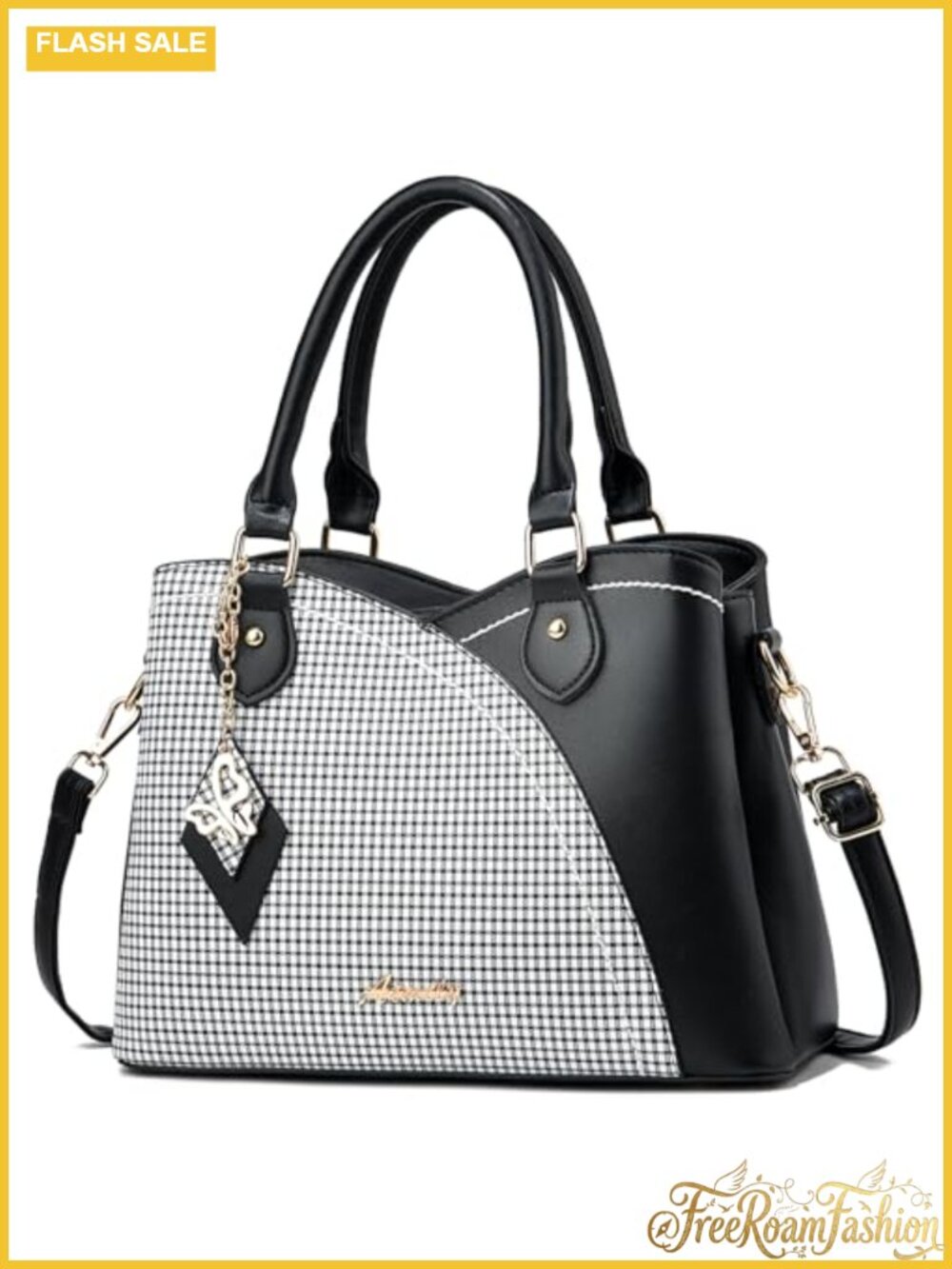 Women's Satchel Tote Bag with Top Handle and Adjustable Crossbody Strap